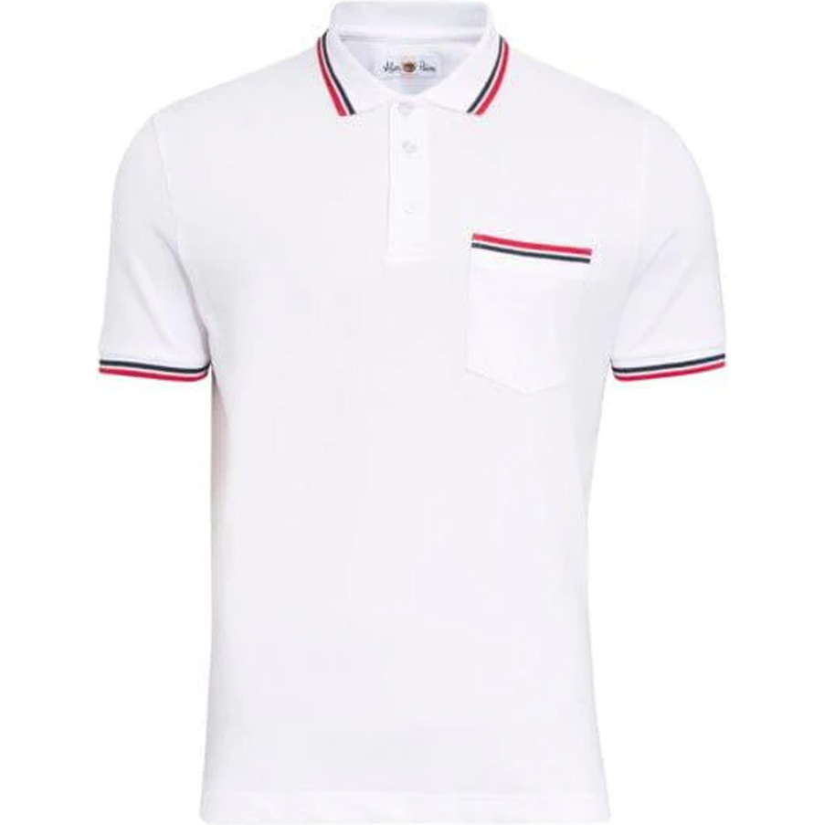 Alan Paine Mens Shoreham Pique Polo Shirt LS1801 - White